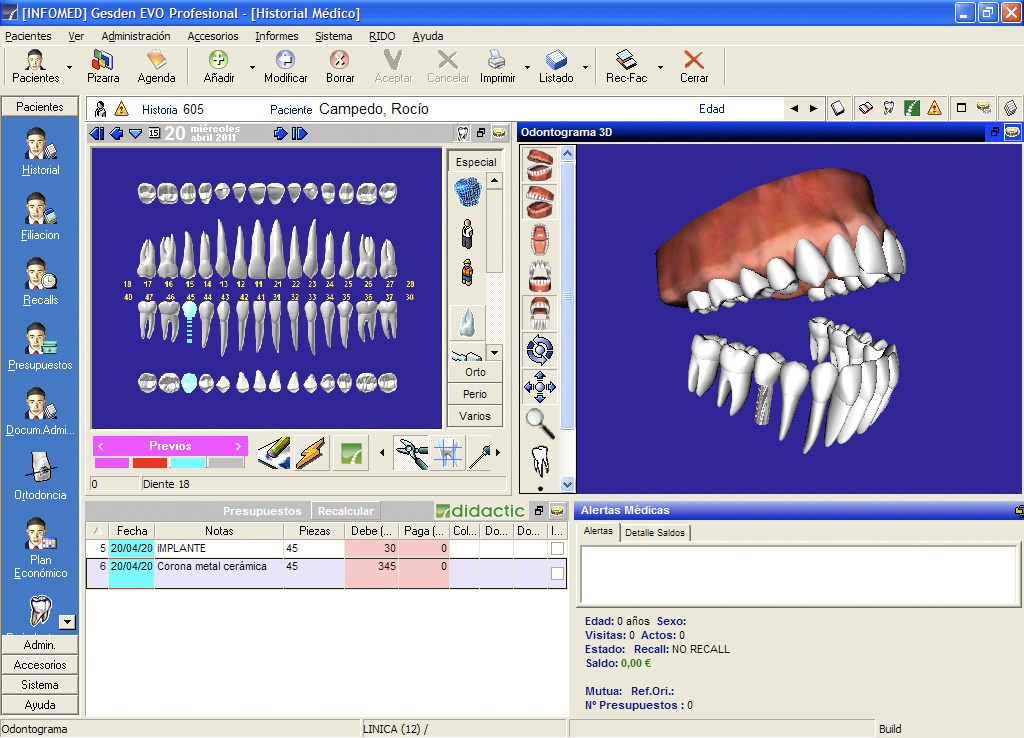 Software of management of dental clinic Gesden Medical and hospital