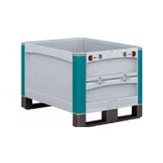 Contenedores apilables para cargas de hasta 500 kg con patines y