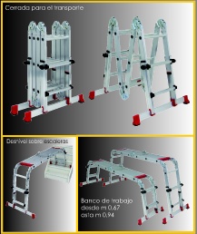 Escalera telescópica y multi - posiciones Svelt Multilady - Ferretería