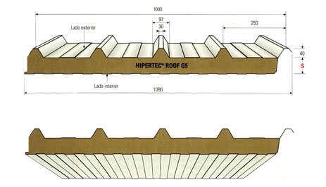 Paneles metálicos para cubiertas Hipertec roof G5 - Industria