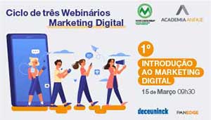 Anfaje: ciclo de três webinários Marketing Digital